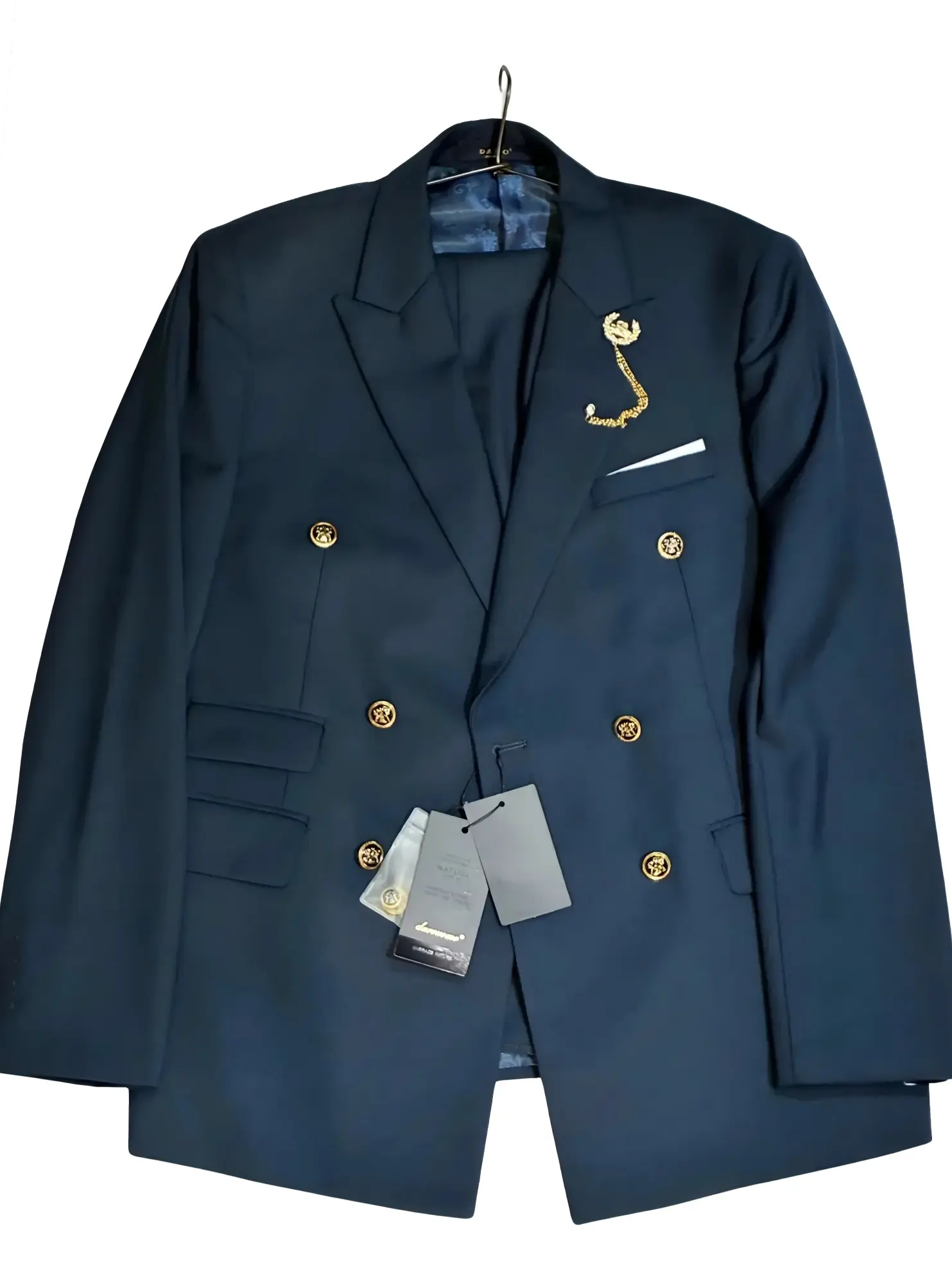 Navy Blue Breasted Two Piece
